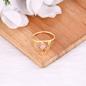 Best Selling High Quality Genuine Rhodochrosite Stone Jewelry Gold Plated 925 Sterling Silver Designer <b>Statement</b> <b>Ring</b> for Women - Product Image 5