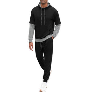 Pantalons de survêtement et sweat à capuche de qualité supérieure pour hommes Ensemble de survêtements 2 pièces OEM Sun Faded Men Stacked Jogger Sets Flared Sweat Suits évasés - Product Image 3