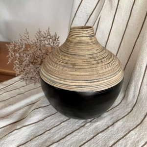 Jarrón de Bambú Hilado Ecológico Hecho a Mano, Decoración Clásica para el Hogar, Urna, Maceta, Venta al por Mayor de Fábrica en Vietnam - Product Image 2