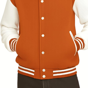 Veste universitaire élégante pour hommes, broderie personnalisée, motif lettre, bombardier de rue, veste d'hiver décontractée, vêtements d'extérieur, tenue universitaire - Product Image 3