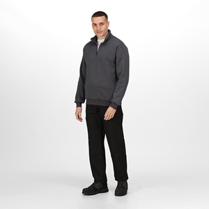 เสื้อฮู้ดดี้ผู้ชายทรงปกติ ผ้าฟลีซเนื้อนุ่ม คุณภาพสูง ปักลายตามสั่ง มีซิป ¼ ตัว พร้อมกระเป๋า ขายส่ง - Product Image 3