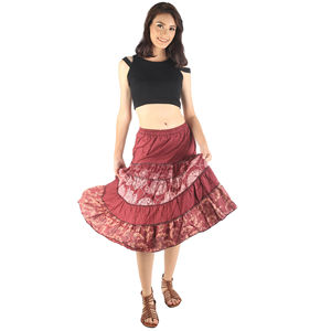 Napat Clothing Women's <b>Elastic</b> <b>Waist</b> Ruffle Tiered Calf Length <b>Skirt</b> Ready to Ship SK0061-02 - Product Image 3