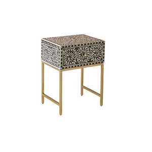 Exquisito gabinete de cajón con incrustaciones de hueso hecho a mano, mesa de almacenamiento de estilo europeo de lujo para una decoración sofisticada para el hogar y el apartamento - Product Image 3