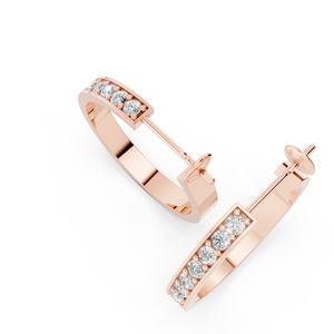 <b>Clear</b> Crystal & Gold Plated Stainless Steel Earrings Elegant 4mm Width High Quality Diamond Jewelry for Women Girls Perfect Gift - Product Image 6