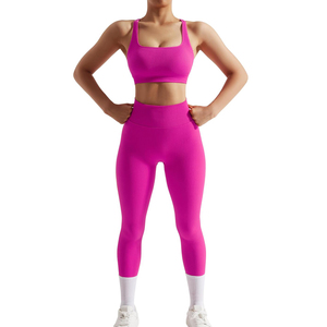 Ensemble de sport premium pour femmes, vente en gros, OEM, sur mesure, taille haute, vêtements de gym, leggings de yoga à taille élastique, extensibles dans les quatre sens - Product Image 1