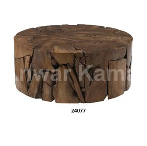 Mesa auxiliar redonda de vidrio templado transparente de acero inoxidable sólido negro hecha a mano, mesa auxiliar de té y café para el hogar - Product Image 5