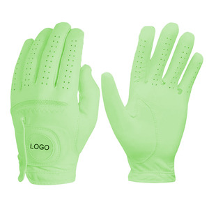 Patch en caoutchouc d'impression personnalisé professionnel Logo couleur personnalisée Cabretta cuir peau de mouton main gauche gants de Golf adulte - Product Image 6