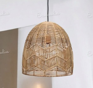 Design classique rotin intérieur salon chambre cuisine pendentif décoratif abat-jour rustique osier chanvre corde lustre - Product Image 2