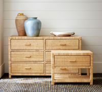 Ev dekoratörler koleksiyonu Rattan komidin Minimalism Rattan komidin yatak odası otel için