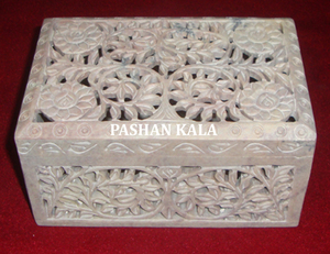 Importer And Exporter Natural Soapstone Carving Rectangular Shape Jewelry Boxes Home Decor And Gifts Purpose In Cheapest Price - Product Image 1
