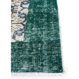 Vintage Green Hand Knotted Wool <b>Rug</b> Pae-2435 with Floral Pattern for Home Use - Product Image 4