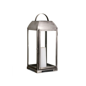 Ensemble de trois lanternes en métal en laiton antique avec panneaux en verre transparent Bougeoirs avec poignées pour la décoration intérieure Mariages et événements - Product Image 3