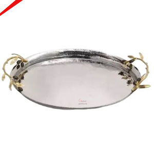 Forme ovale de plateau de service en métal de haute qualité pour les hôtels et les restaurants - Product Image 5