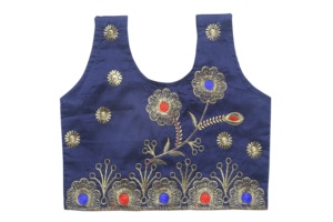 Shoryam Fashion - Robe Lehenga Choli brodée bleue pour filles |   Tenue ethnique longue pour toutes les saisons, coupe classique, idéale pour les fêtes - Product Image 3