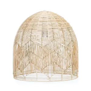 Round Natural Straw Pendant Light Rattan Lampshade Hanging Lamp Ceiling Lamp shade for Decor Made by Vietnam FBA Amazon