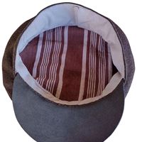 Gorra de la Guerra Civil del Siglo XIX con Pico de Cuero, Tela Tweed con Kepi