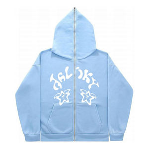 Sweat à capuche zippé intégral pour homme, personnalisé, de haute qualité, brodé, hiver, lourd, 100% coton - Product Image 1