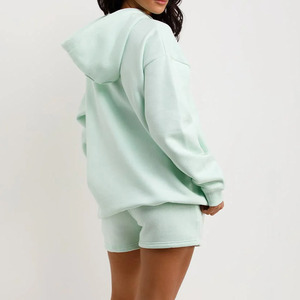 Custom Design Women Sports Wear <b>Set</b> Sweatshirt And Shorts <b>Twin</b> <b>Set</b> / Wholesale Women Two Piece Lightweight Casual Short <b>Set</b> 2026 - Product Image 2