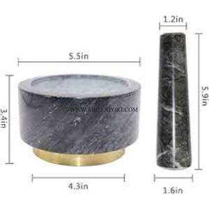 Juego de mortero y Maja de mármol blanco hecho a mano y madera natural para el hogar y la cocina, mortero y Maja vintage de la mejor calidad - Product Image 6