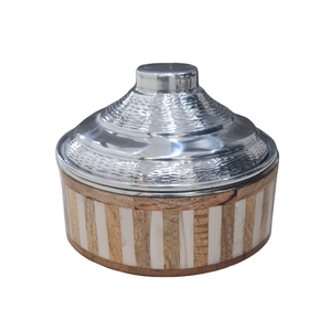 Casserole en acier inoxydable Casseroles isolées à double paroi servant une marmite avec couvercle plaqué or - Product Image 6