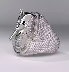 แหวนเพชรโมอิส925ของผู้ชายสไตล์ฮิปฮอป - Product Image 2