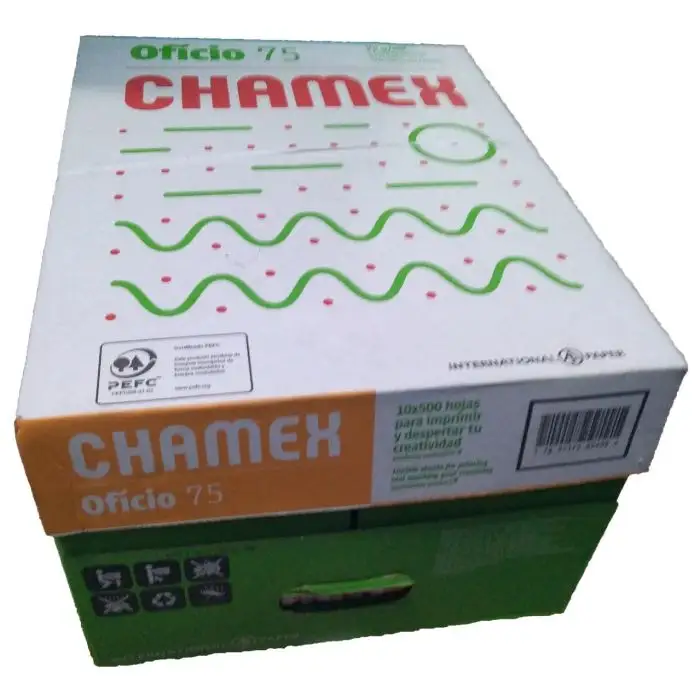 Chamex papel 75gsm/बंधन chamex papel डे copia 80gsm/chamex a4 polpa डी मडीरा डे papel
