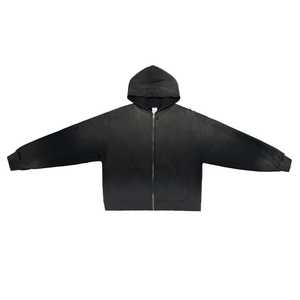 Alta calidad 500 Gsm hombres algodón grueso pesado francés Terry pulóver Sudadera con capucha bordada de gran tamaño polar gota hombro-para invierno - Product Image 3