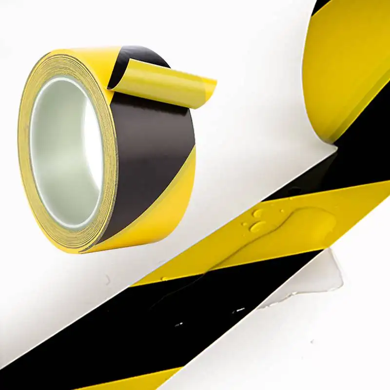 YOU JIANG Sicherheitsschilder bedrucktes Feld-Outdoor-Untergrund-Straßenwarnband Gefahrenvermerkband PVC gelb schwarz Bodenbeschriftungsband