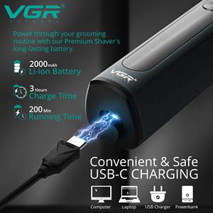 Afeitadora Eléctrica Rotativa para Hombre, Impermeable, Inalámbrica, Recargable, con Batería de Larga Duración para Afeitar Barba y Cuello - Product Image 6