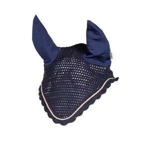 Capuchas de caballo de Color azul hechas a medida con orejas Capuchas de caballo de lana Premium Venta personalizada Nueva capucha de sillín equina transpirable - Product Image 5