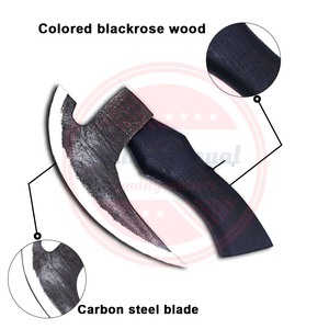 Cortador de pizza Hacha Hecho a mano Viking Pizza Acero al carbono Mango de madera Hachas de pizza con funda - Product Image 4