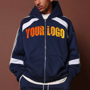 ชุดวอร์มสำหรับผู้ชายโอเวอร์ไซส์ลายพระอาทิตย์/โอด์ชุดวอร์มปักลายด้วยกรดเฮฟวี่เวททำให้ซีดจาง - Product Image 2