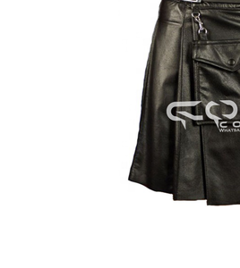 COSH KILTS Kilt en cuir noir pour vêtements de club et de mode Kilt personnalisé de haute qualité Bondage et fétiche - Product Image 5
