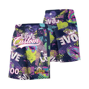 Pantalones cortos de baloncesto reversibles personalizados OEM al por mayor, uniforme de malla de poliéster impreso por sublimación para jóvenes y adultos - Product Image 1