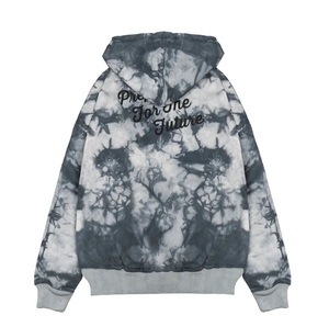 Sudadera de invierno personalizada 100% algodón, 300 g/m², gruesa, con efecto desgastado, corta, con parche bordado, para hombre, con lavado ácido. - Product Image 3