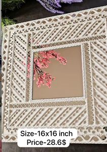 Espejo de pared BLANCO arte hecho a mano RFD Lippan arte de pared para diseñador de interiores y decoraciones de pared ofertas en venta al por mayor - Product Image 4