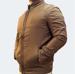 Chaqueta de Motociclista Bearfit Vintage Casual Marrón para Hombre, Otoño, 100% Algodón, Corte Ajustado, Ecológica, Resistente al Viento, Transpirable, con Cremallera, Servicio OEM - Product Image 2