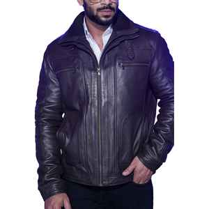 Chaqueta de cuero de invierno para hombre de alta calidad para montar al aire libre nueva llegada chaqueta informal a prueba de viento de motorista negro personalizado para hombre - Product Image 3