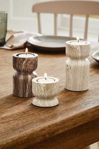 Portavelas de Mármol Rústico para Decoración de Casa de Campo, para Veladas Acogedoras de Pascua, Spas e Ideas de Regalos, Ambiente Cálido - Product Image 5