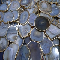 Sous-verres en tranches d'agate brune en gros, pierre semi-précieuse de quartz, artisanat, meilleure vente, Feng Shui, ovale, Gujarat, décoration de table pour la maison