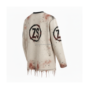 Sudadera de lana de peso pesado 380 GSM, estilo streetwear, efecto de tinte en aerosol, logotipo personalizado, diseño impreso, sudadera básica - Product Image 4