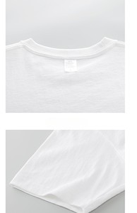 เสื้อยืดคอกลมสำหรับผู้ชายทรงเข้ารูปผ้าฝ้ายสีดำสีขาวล้วนพิมพ์โลโก้ได้ตามต้องการ - Product Image 6