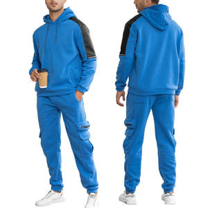 Trajes de chándal personalizados 100% algodón con capucha pantalones de chándal conjunto de 2 piezas chándales hombres de talla grande pulóver Unisex con cremallera - Product Image 4