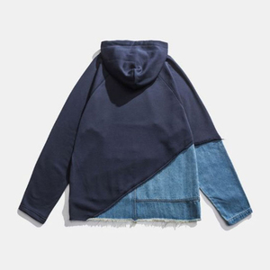 Sweat à capuche bicolore pour hommes, poids lourd Boxy personnalisé de qualité supérieure, sweat à capuche fendu, sweat à capuche streetwear personnalisé pour hommes - Product Image 3
