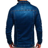 Veste en jean en coton unie de style vintage pour homme grande taille avec rembourrage en duvet, vêtement d'extérieur simple boutonnage pour l'hiver