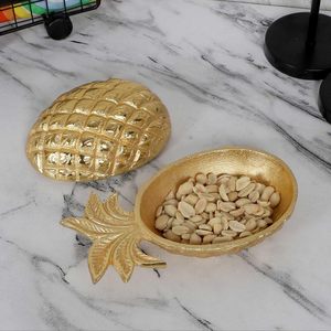 Cuenco para servir frutas secas y alimentos de aluminio con acabado dorado recién llegado para hotel en casa - Product Image 4