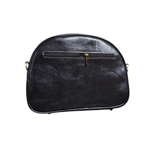 Bolso Bandolera Mini de Cuero Genuino Negro con Textura Vintage, Capacidad Media, Cierre de Hebilla, para Todas las Temporadas - Product Image 3