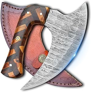 Vente en gros de hache de chasse en acier damassé de qualité supérieure personnalisée OEM ODM service utilitaire avec étui en cuir pour hacher la viande - Product Image 2