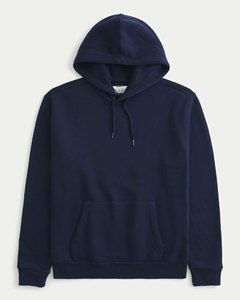 Sweat-shirt à capuche en molleton pour homme avec logo personnalisé bleu marine, sweat-shirt lourd en molleton pour homme - Product Image 6