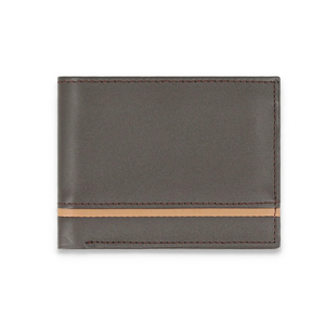 Men's Genuine Leather Slim <b>Wallet</b> With Striped Lining Fold Closure <b>Card</b> <b>Holder</b> Short Length Minimalist Design - Product Image 6